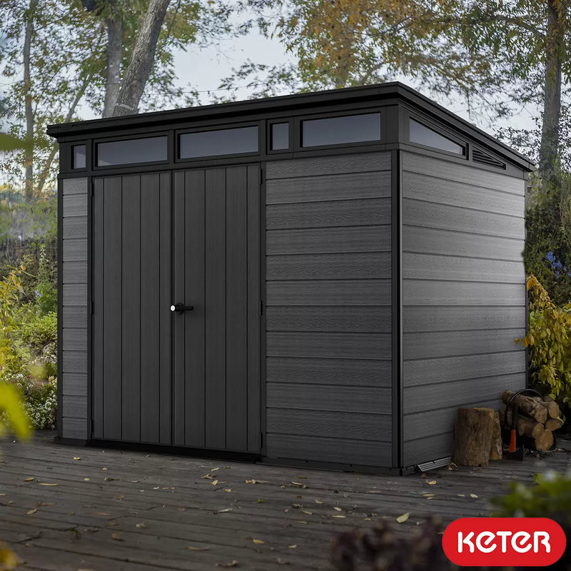 Keter Cortina 9ft 2" x 7ft (2.8 x 2.1m) Garden Storage Shed Outdoor XL in 2 Colours