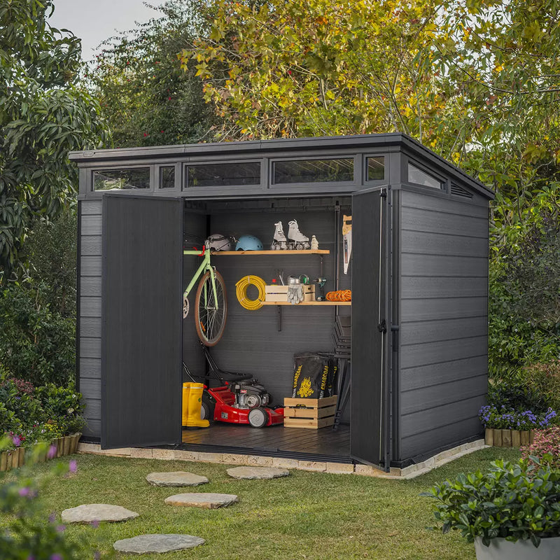 Keter Cortina 9ft 2" x 7ft (2.8 x 2.1m) Garden Storage Shed Outdoor XL in 2 Colours
