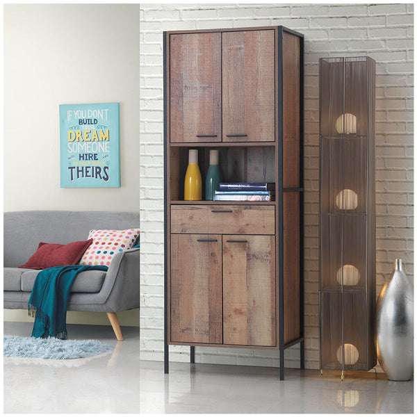Zinsom 4 Door Storage Cabinet with 1 Drawer Freestanding Tall Shelf Organizer Multifunctional Rack