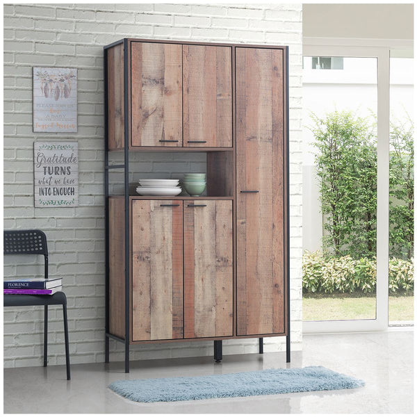 Zinsom Large 5 Door Storage Cabinet with 1 Drawer Freestanding Tall Shelf Organizer Multifunctional Rack