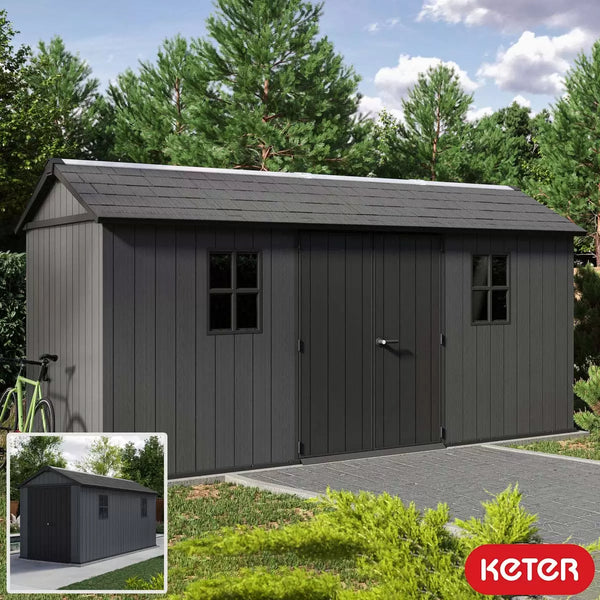 Keter Newton Plus 15ft 6" x 7ft 5" (4.7 x 2.3m) Outdoor Garden Storage Shed