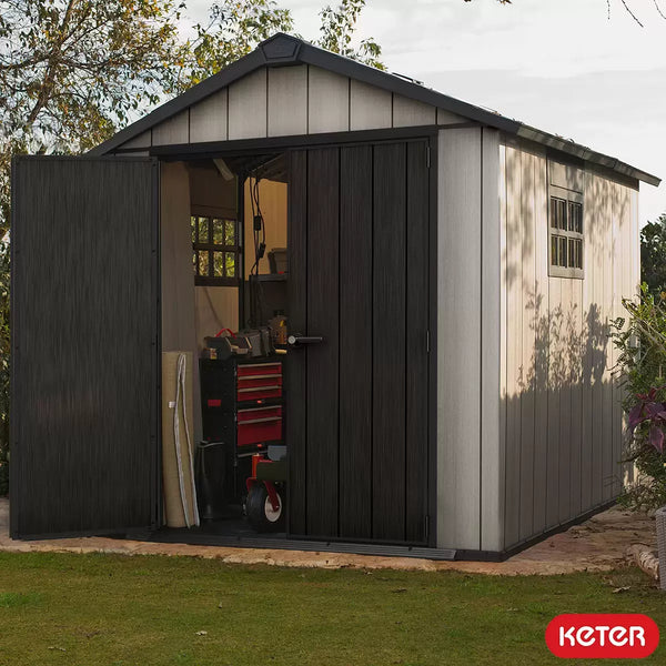 Keter Oakland 7ft 6" x 11ft (2.3 x 3.4m) Outdoor Garden Storage Shed