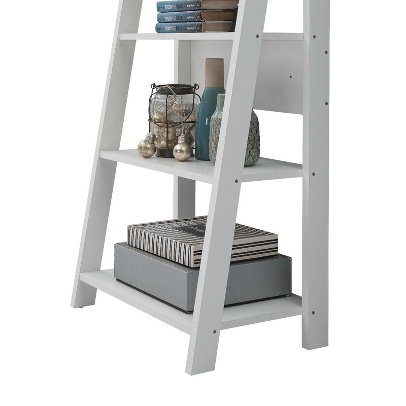 Zinsom Contemporary Design Ladder Bookcase 5 Tier White