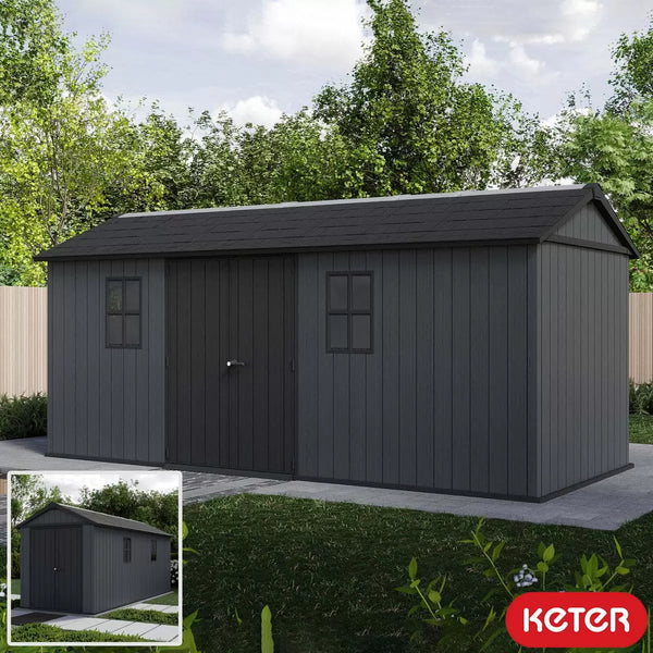 Keter Newton Plus 17ft 6" x 7ft 6" (5.3 x 2.3m) Storage Shed in 2 Configurations