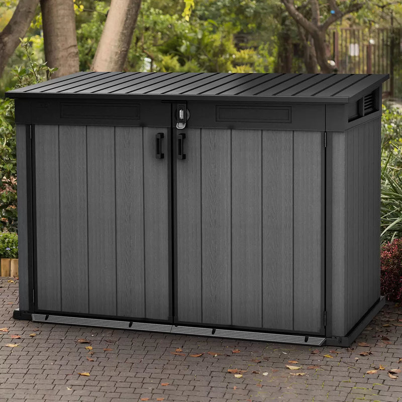 Keter Cortina Mega Store Unit 6ft 3" x 3ft 7" Garden Outdoor Storage Shed For Bikes & Bins
