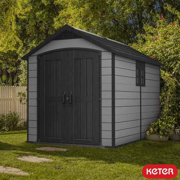 Keter Premier Shed (2.3 x 3.5m) Large Outdoor Garden Storage Shed House for Tools, Tractors, Mowers & Bikes