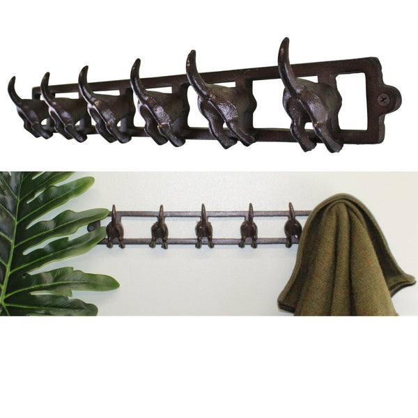 Zinsom Rustic Iron Wall Hooks of Slate Dog Tails for Coats