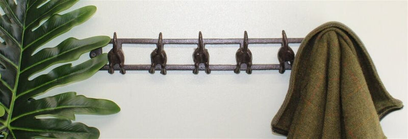 Zinsom Rustic Iron Wall Hooks of Slate Dog Tails for Coats