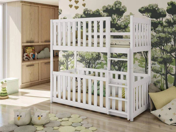 Concord Large Wooden single bunk bed with safety Ladder in 4 colours