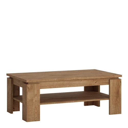 Fribo Large Center coffee table Entertainment Unit in Oak for Living Room, Bedroom, Office