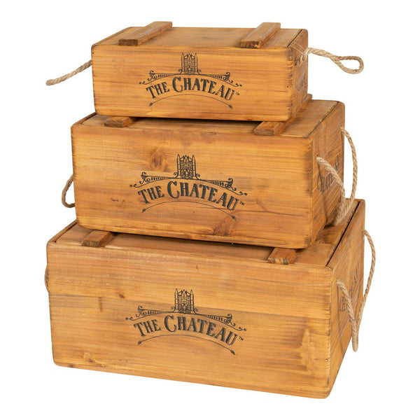 Set Of 3 The Chateau Rustic Vintage Crates