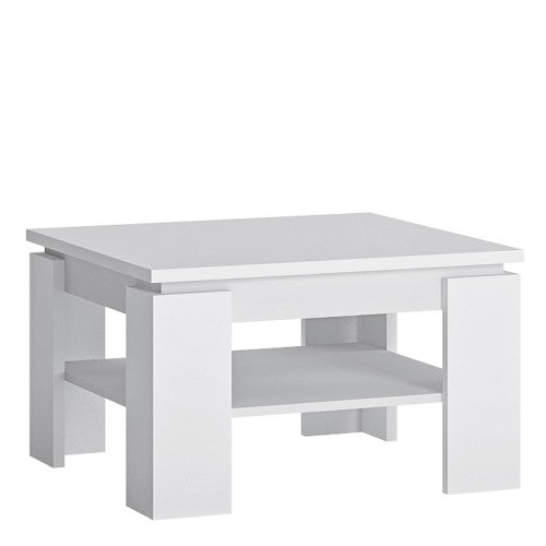 Fribo Small Center coffee table Entertainment Unit in White for Living Room, Bedroom, Office