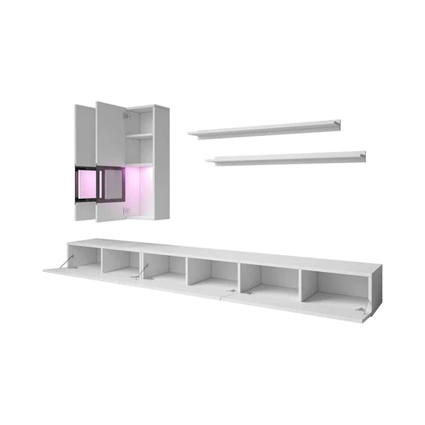 Luscanny Balevi Large High Gloss TV Stand with LED Display Unit 270cm in 3 colours
