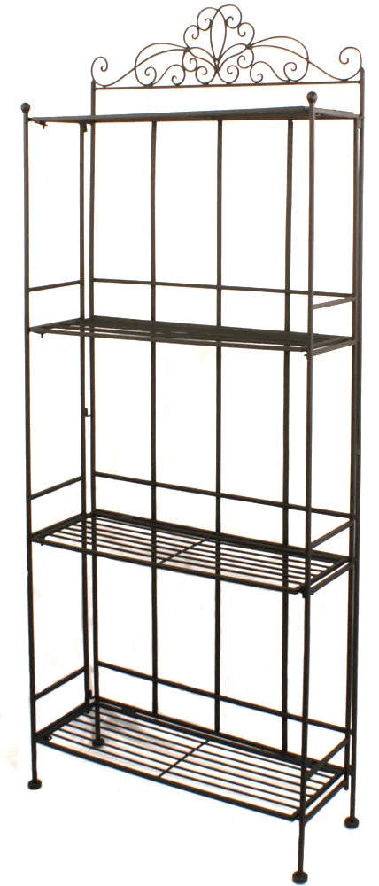 4 Tier Metal Plant Stand, Plant Display Rack, Ladder-Shaped Stand Shelf, Pot Holder for Indoor Outdoor Use, Black