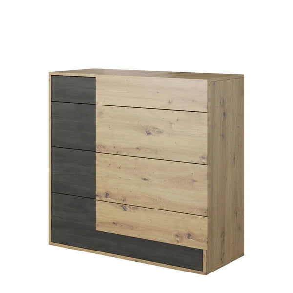 Lusacnny Chest of 4 Drawer Storage Unit with unique L-Shaped Design for Bedroom