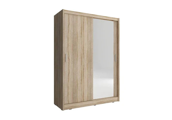 Mezvally Multifunctional Mirror Sliding Door Wardrobe 130cm