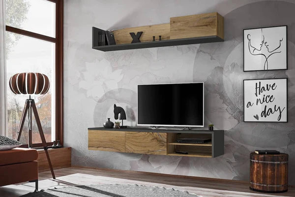 Luscanny Divari Wall Entertainment TV Set with Dispaly Unit in 2 Colours