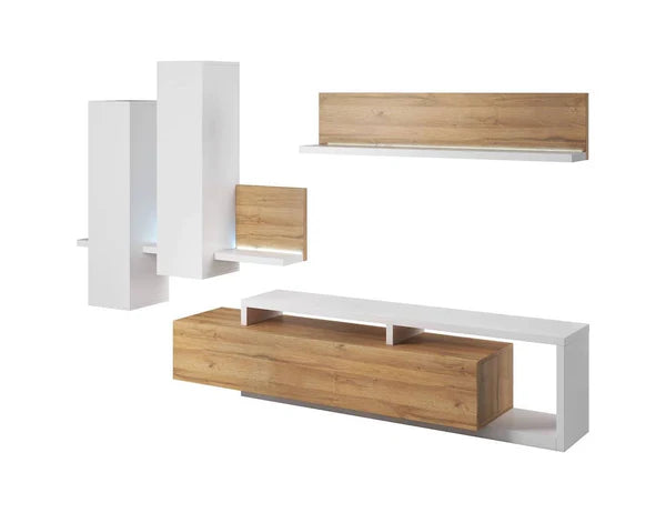 Luscanny Bolotza polished Wooden Entertainment Unit with TV Stand and Display Unit in 4 colours