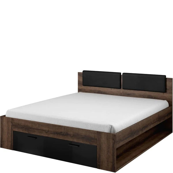 Luscanny Divan Wooden Oak Bed With Headboard in 3 Sizes