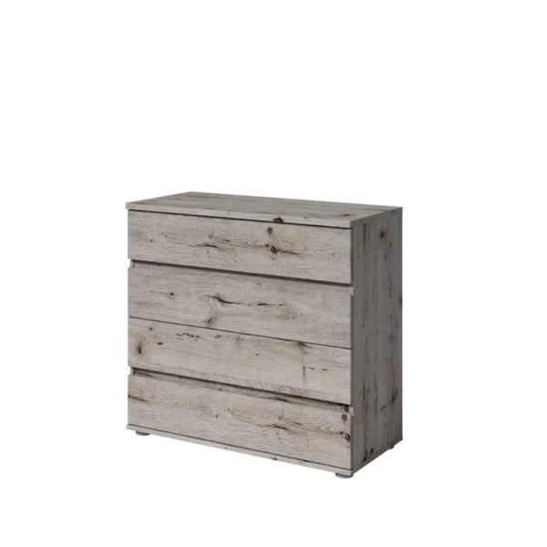 Luscanny Treck Grey Chest of 4 Modern Drawers