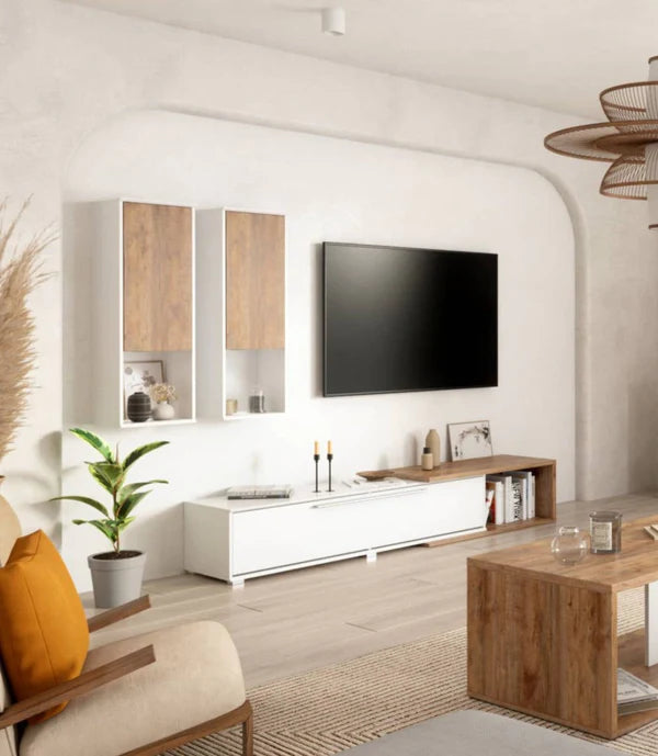 Luscanny Modern Design Living Room TV Stand Display Unit Set