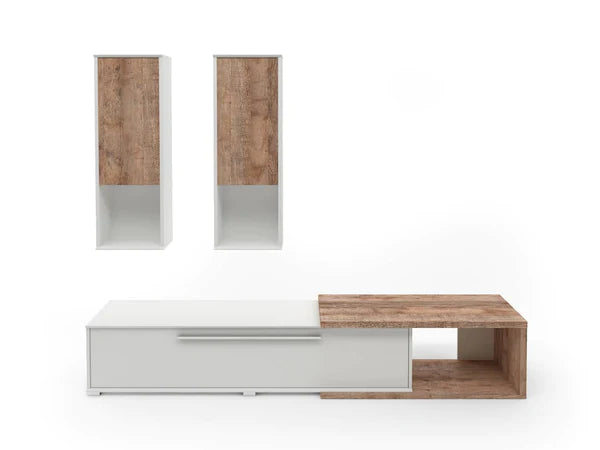 Luscanny Modern Design Living Room TV Stand Display Unit Set