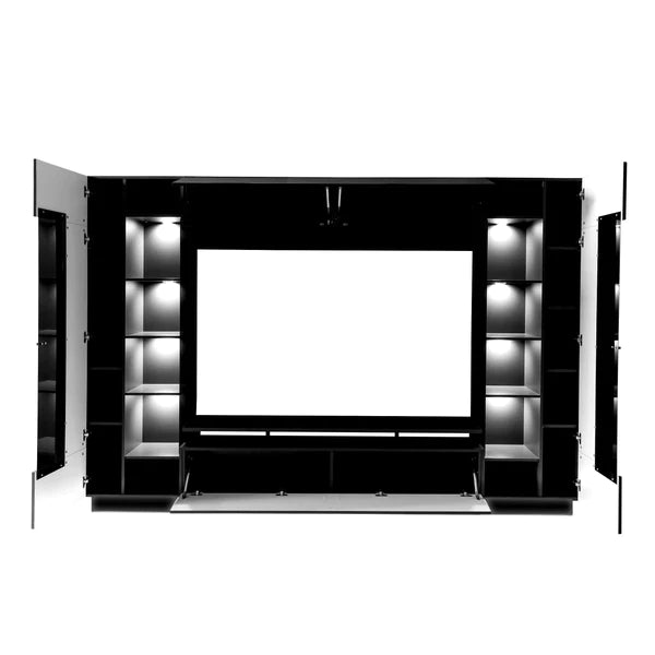 Luscanny Naieta Large LED Wall Entertainment Living Room Set Display Unit