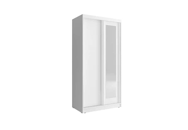 Vezteora Sliding 2 Door Mirror Freestanding Wardrobe with Polished wood in 2 colours