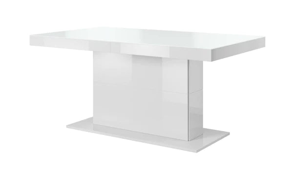 Lucanny Vrazi High Gloss Glass Top Extendable Dining Table in 2 colours 165cm