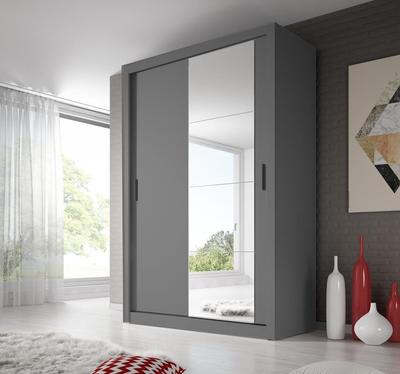 Zinsom Modern Glass Mirror 2 Door Wardrobe in 5 Colours
