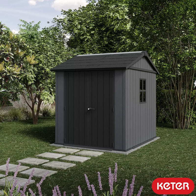 Keter Newton Plus 7ft 6" x 7ft 4" (2.3 x 2.2m) Storage Shed in 2 Configurations