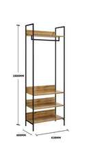 4 Tier Open Wardrobe & Shelves, Coat & Garment Rack Hanging Rail Cloth Rack, Dryer Freestanding Wardrobe For Dressing Room, Bedroom