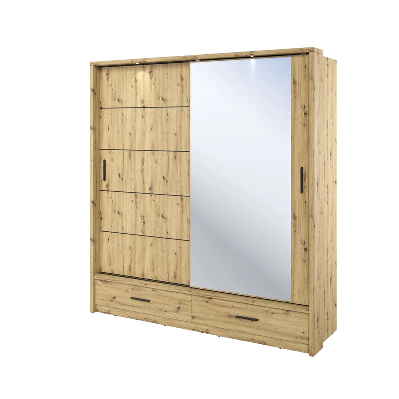 Zinsom Double Large Wooden Wardrobe 200cm in 3 Colours