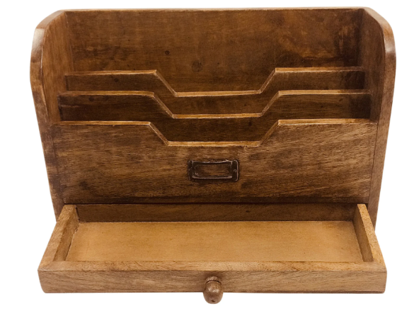 Zinsom Solid Wood Letter Rack Drawer Office Mail & Storage Organiser