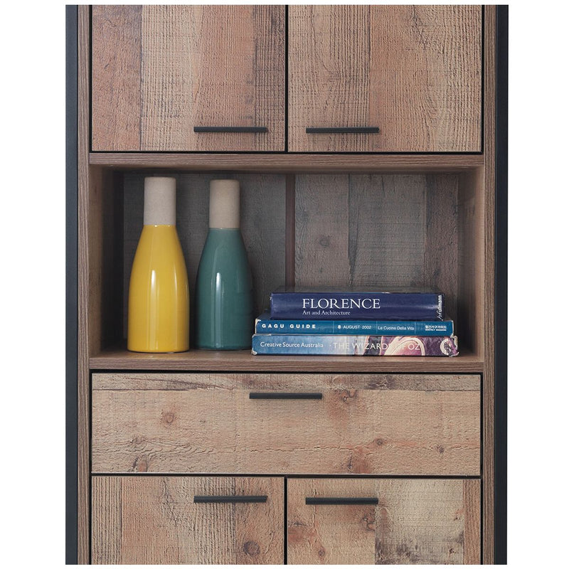 Zinsom 4 Door Storage Cabinet with 1 Drawer Freestanding Tall Shelf Organizer Multifunctional Rack