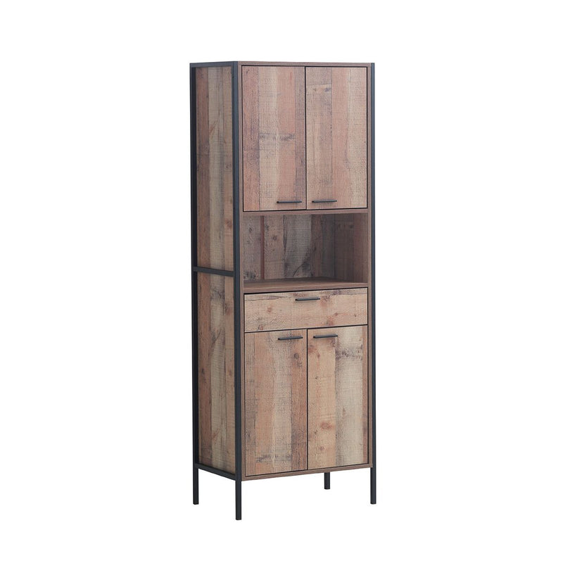 Zinsom 4 Door Storage Cabinet with 1 Drawer Freestanding Tall Shelf Organizer Multifunctional Rack