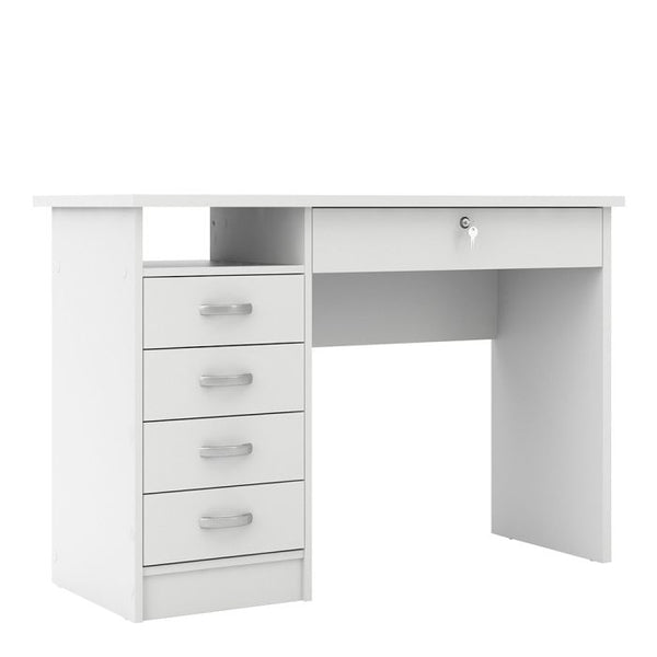 5 Drawer Home Computer Office Desk Tbale | 1 Lockable Door and 1 Storage Shelf | Large writing Study Table