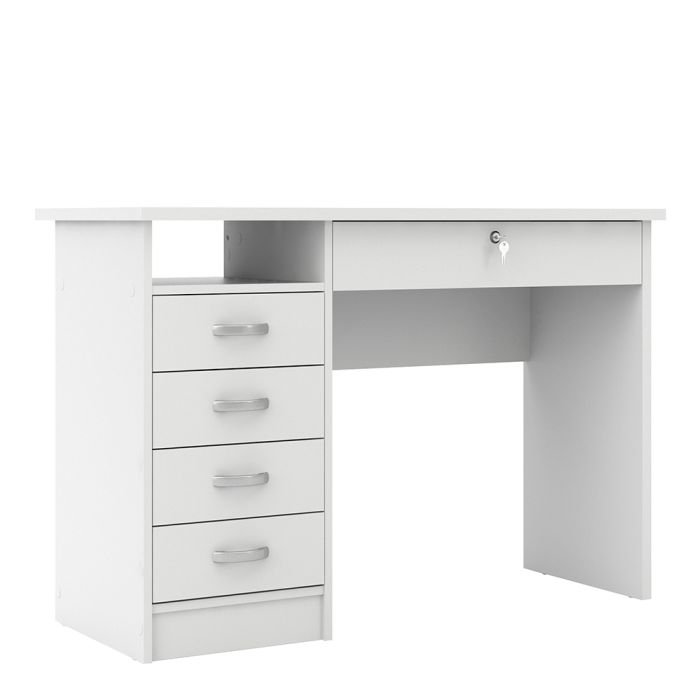 5 Drawer Home Computer Office Desk Tbale | 1 Lockable Door and 1 Storage Shelf | Large writing Study Table