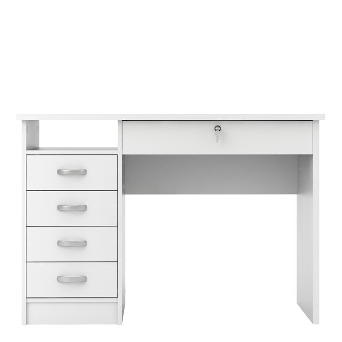 5 Drawer Home Computer Office Desk Tbale | 1 Lockable Door and 1 Storage Shelf | Large writing Study Table