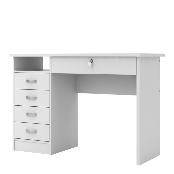 5 Drawer Home Computer Office Desk Tbale | 1 Lockable Door and 1 Storage Shelf | Large writing Study Table