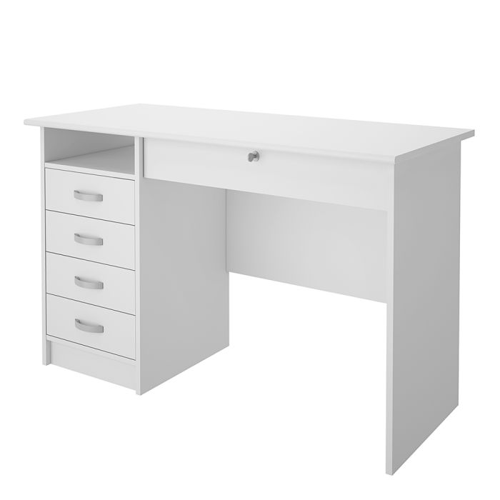 5 Drawer Home Computer Office Desk Tbale | 1 Lockable Door and 1 Storage Shelf | Large writing Study Table