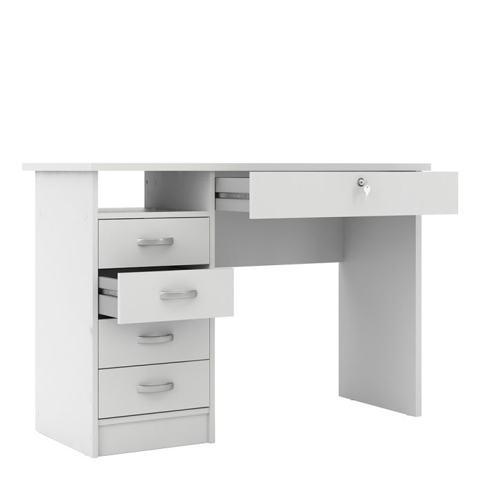 5 Drawer Home Computer Office Desk Tbale | 1 Lockable Door and 1 Storage Shelf | Large writing Study Table