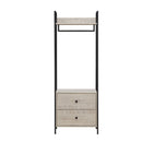 2 Tier Open Wardrobe & 2 Drawers, Coat & Garment Rack Hanging Rail Cloth Rack, Dryer Freestanding Wardrobe For Dressing Room, Bedroom