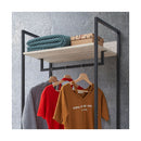 2 Tier Open Wardrobe & 2 Drawers, Coat & Garment Rack Hanging Rail Cloth Rack, Dryer Freestanding Wardrobe For Dressing Room, Bedroom