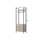 2 Tier Open Wardrobe & 2 Drawers, Coat & Garment Rack Hanging Rail Cloth Rack, Dryer Freestanding Wardrobe For Dressing Room, Bedroom