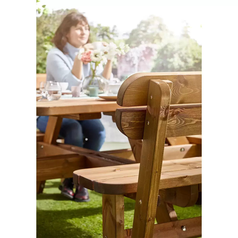 Anchor Fast 8 Seater Pine Wood Picnic Table