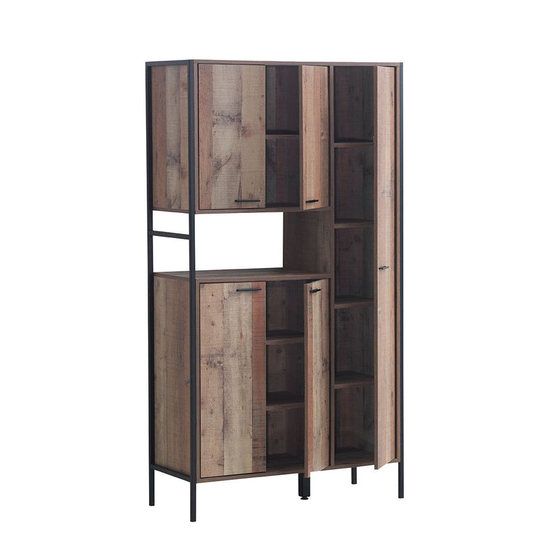 Zinsom Large 5 Door Storage Cabinet with 1 Drawer Freestanding Tall Shelf Organizer Multifunctional Rack