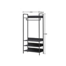 Large 4 Tier Open Wardrobe & Shelves 180cm, Coat & Garment Rack Hanging Rail Cloth Rack, Dryer Freestanding Wardrobe For Dressing Room, Bedroom