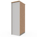 2 Door Wardrobe, Wooden Wardrobe with Drawer Bedroom Storage Furniture Large Cupboard Hanging Bar Clothes Rail Storage