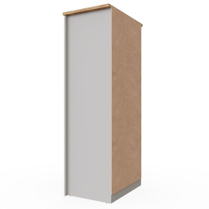 2 Door Wardrobe, Wooden Wardrobe with Drawer Bedroom Storage Furniture Large Cupboard Hanging Bar Clothes Rail Storage